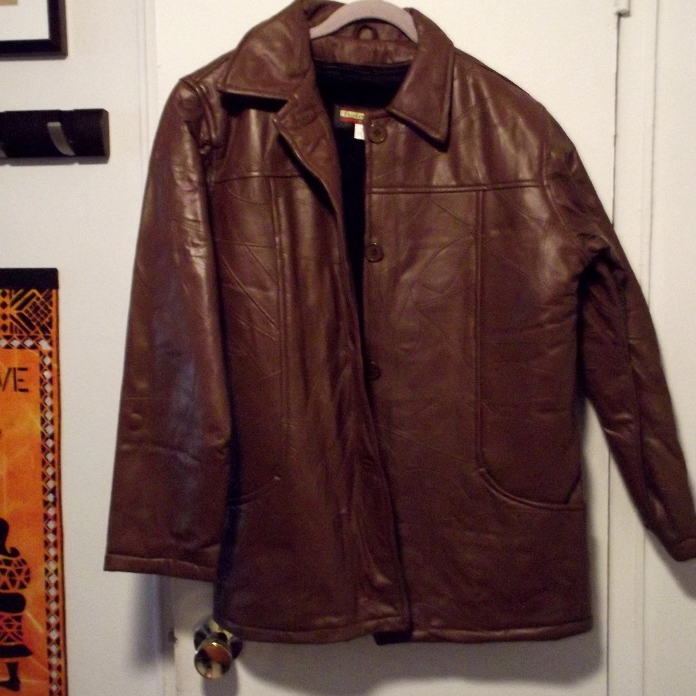 Brown Women's Leather Jacket with Zip Out Liner